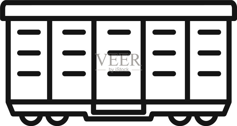 火车货车车厢图标轮廓样式图标素材