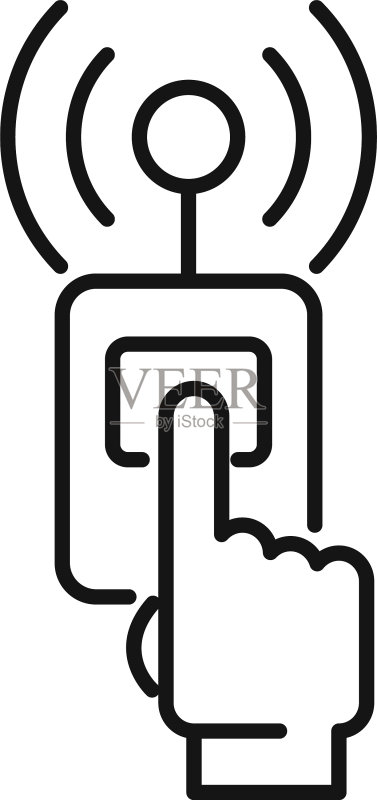 工程师对讲机图标轮廓样式图标素材