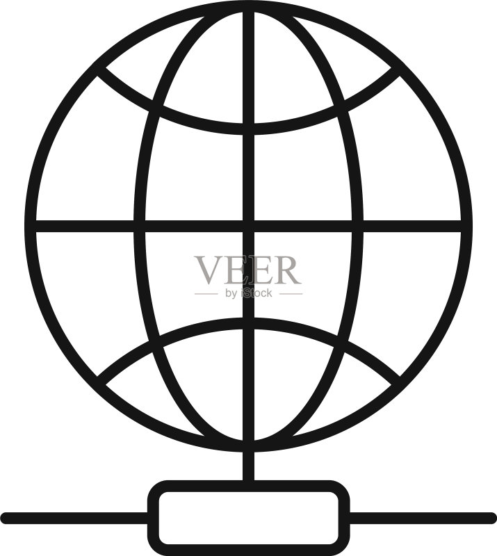 全球网络图标轮廓样式图标素材