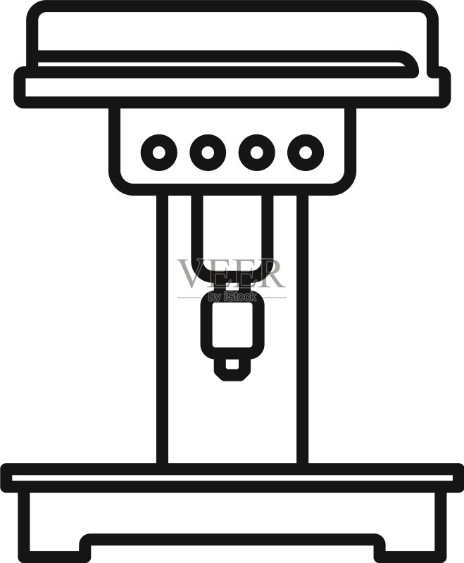 铣床工程师图标轮廓样式图标素材