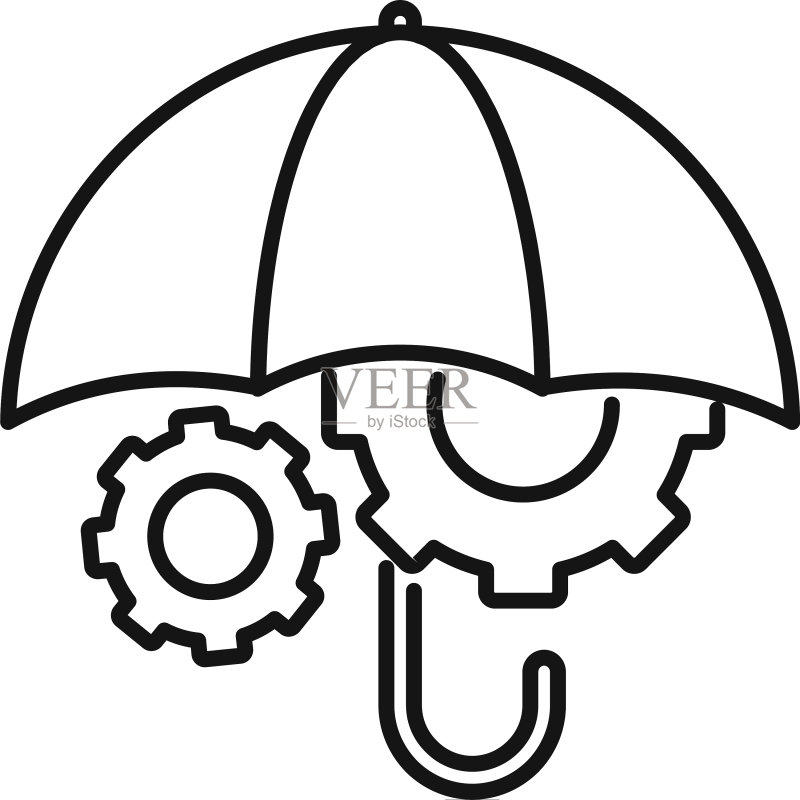 商务安全图标轮廓风格图标素材