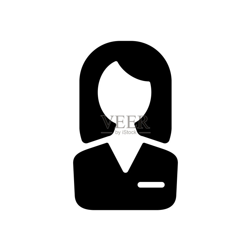 女性用户字形图标。商业标志图标素材