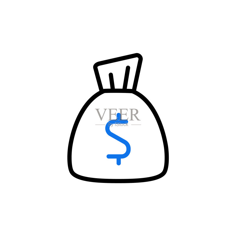 钱袋轮廓图标金融标志图标素材