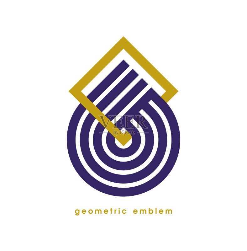 白色背景上的抽象几何矢量标志,线性图形设计现代风格符号,线条艺术几何形状标志或图标图标素材