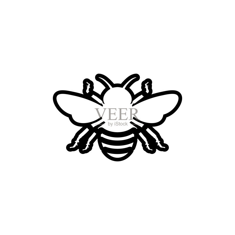蜜蜂图标设计模板矢量孤立插图图标素材