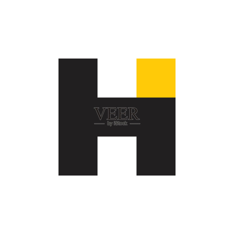 HI字母方形简约标志图标素材
