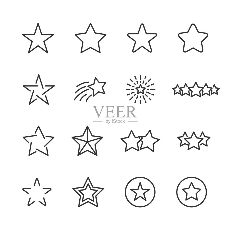 星星线性图标矢量图图标素材