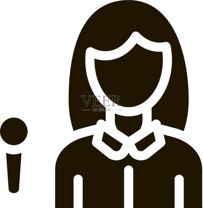 记者女人图标字形图标素材