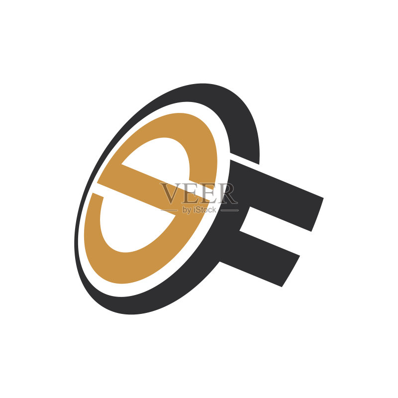 首字母SF或FS标志设计图标素材
