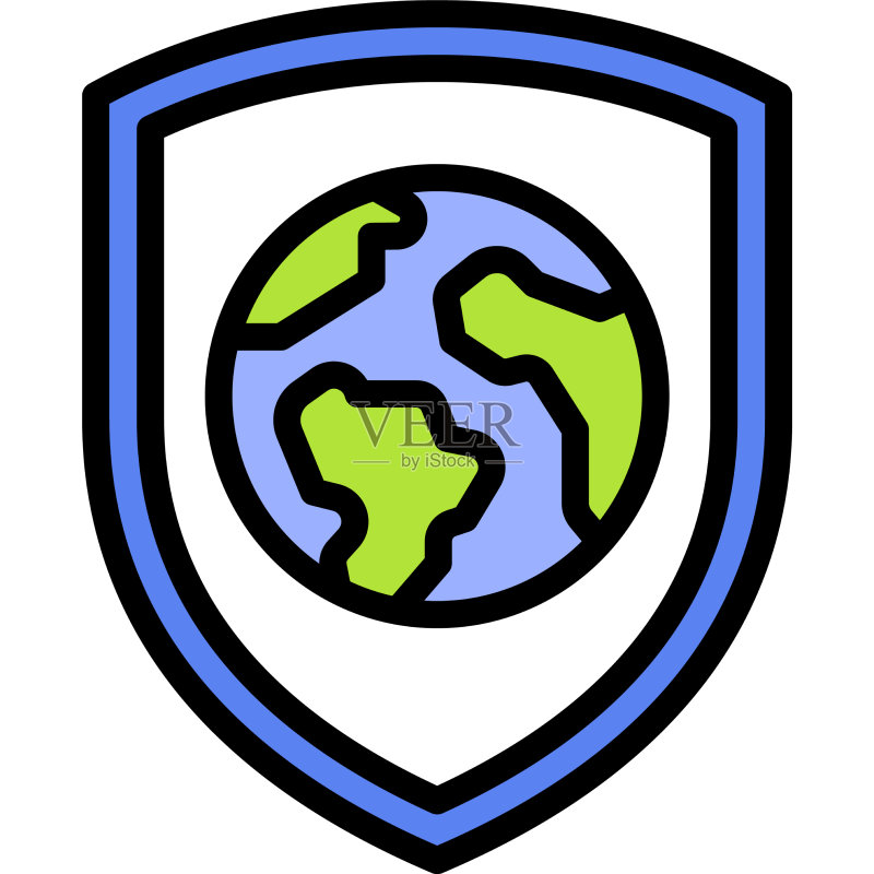 地球保护盾图标,地球日相关图标素材