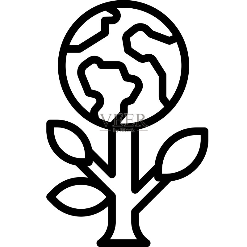地球树图标,地球日相关图标素材