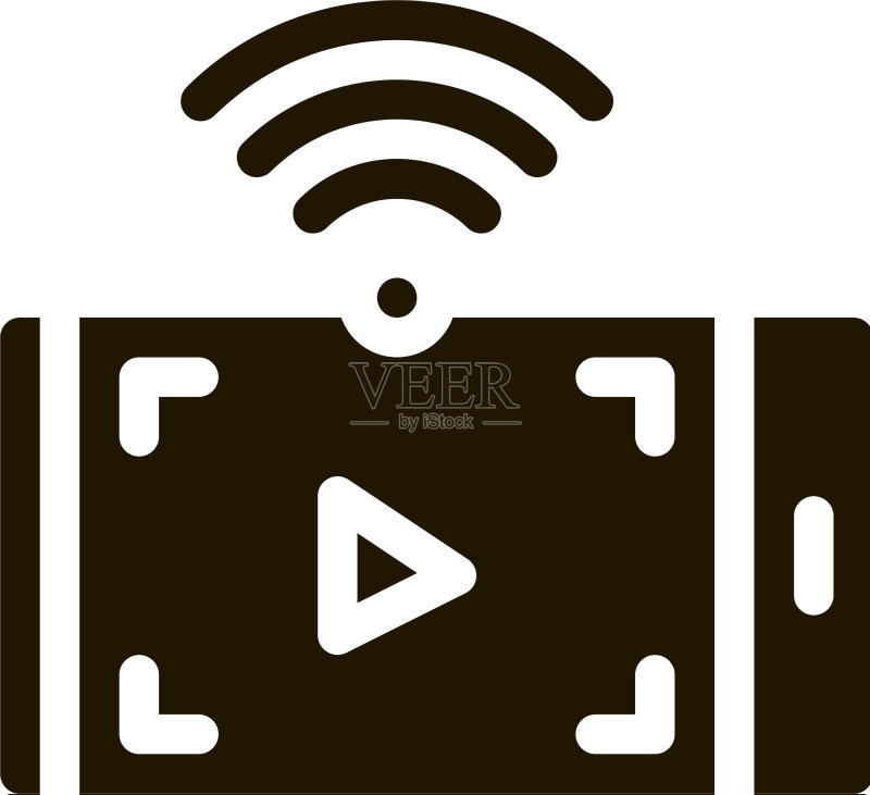 使用WIFI图标字形观看视频图标素材