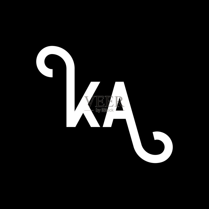 黑色背景KA字母标志设计图标素材