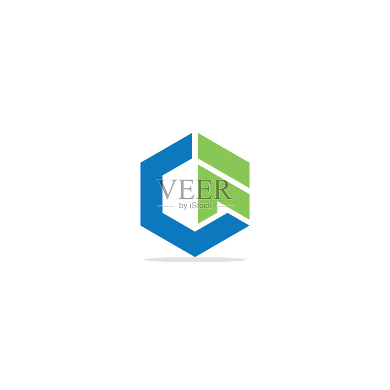 多边形形状几何G字母Logo图标素材