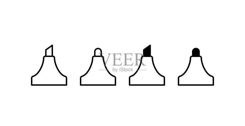 马克笔笔尖图标合集(矢量图)图标素材