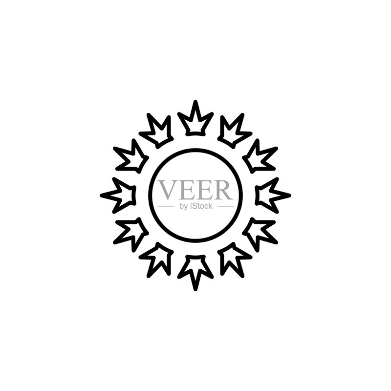 太阳夏季轮廓矢量图标图标素材