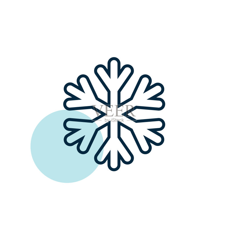 雪花扁平图标天气符号图标素材