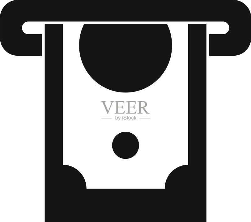 现金自动取款机图标简约风格图标素材