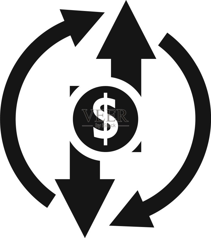 经纪人圆形金钱图标简约风格图标素材