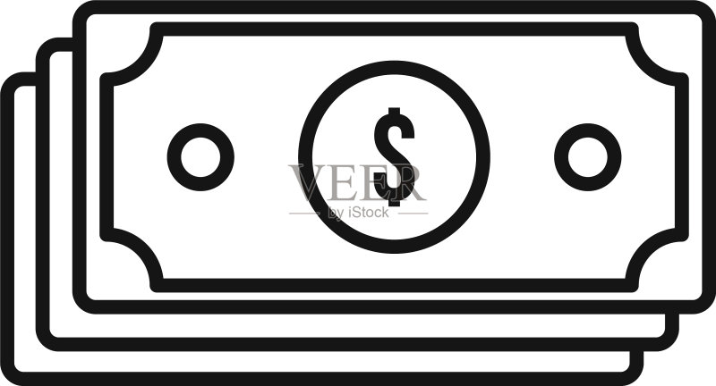 现金包图标轮廓样式图标素材