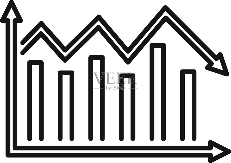 金融图表图标轮廓样式图标素材