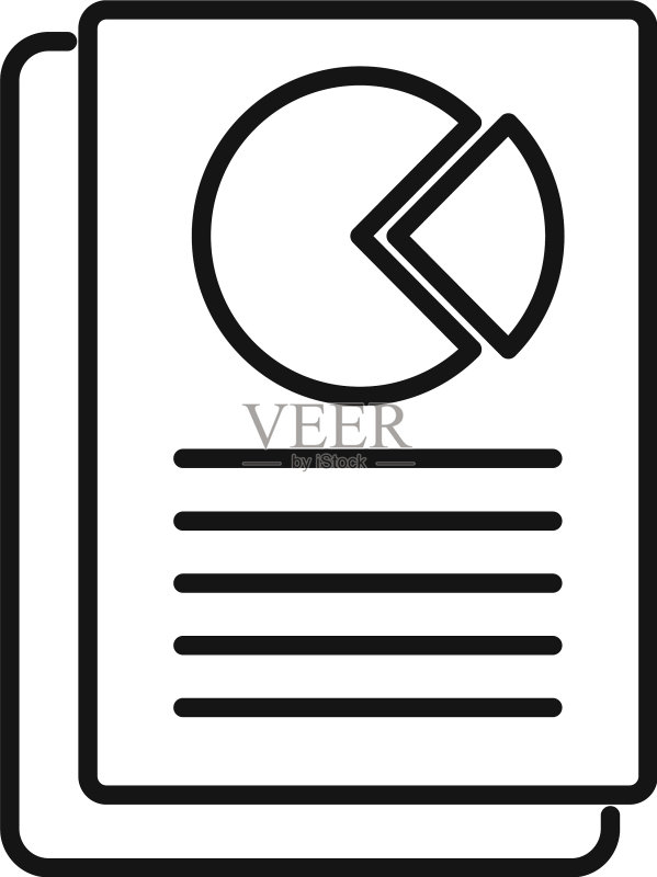 交易员饼状图纸张轮廓图标图标素材