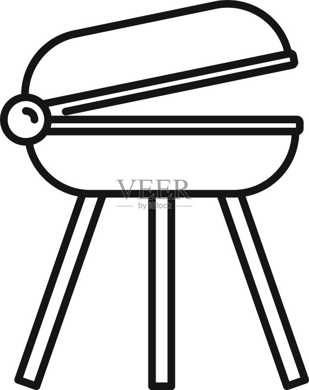 烤肉盆轮廓图标样式图标素材