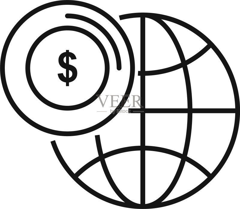 全球信用社图标轮廓样式图标素材