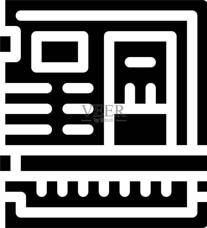 带端口图标的电脑系统背面图标素材