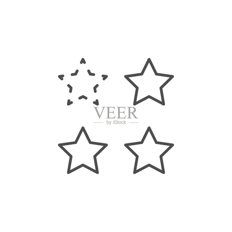评级星线轮廓图标图标素材