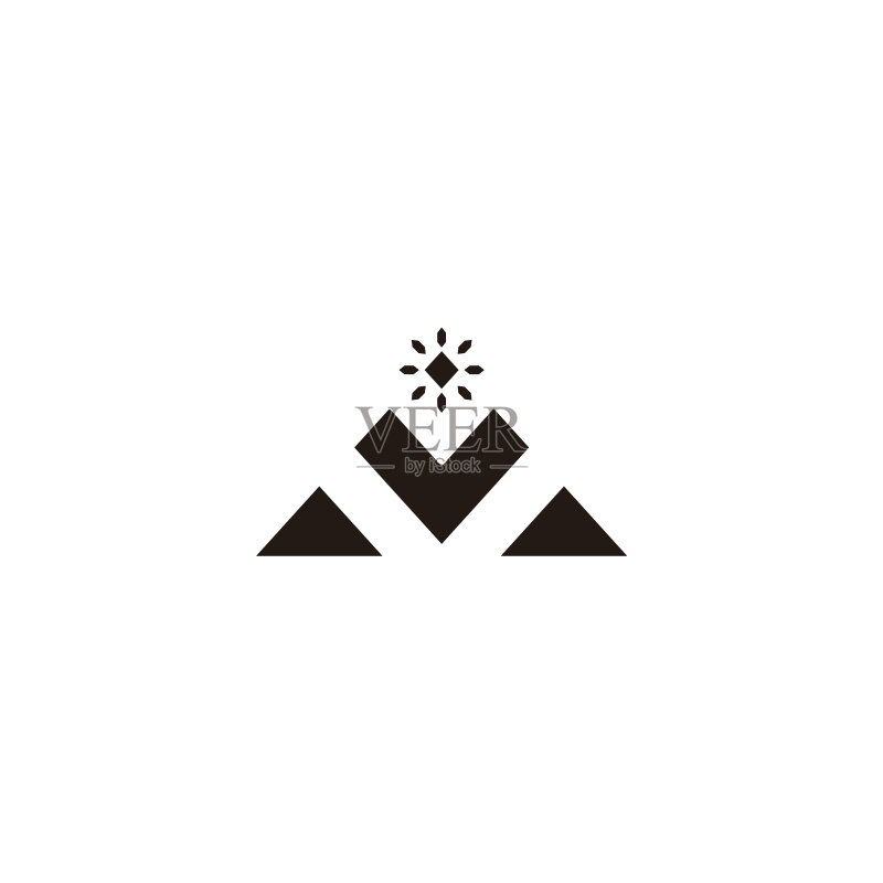 闪耀钻石三角形几何线条简约logo图标素材