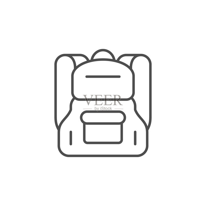 现代背包线性轮廓图标图标素材