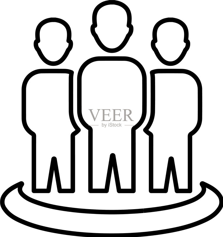 商业领导团队人物轮廓图标图标素材