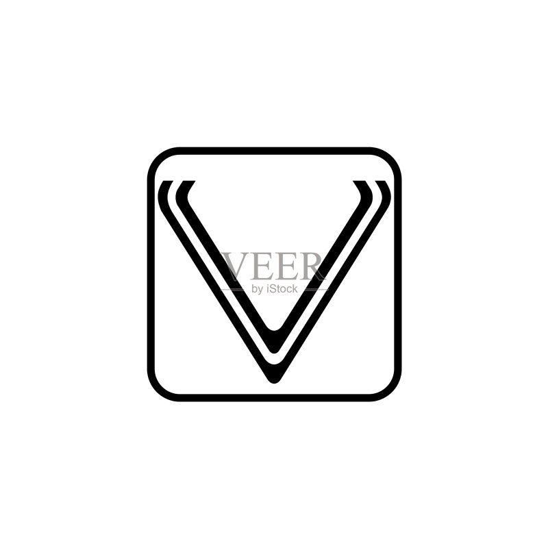字母V条纹简约标志图标素材