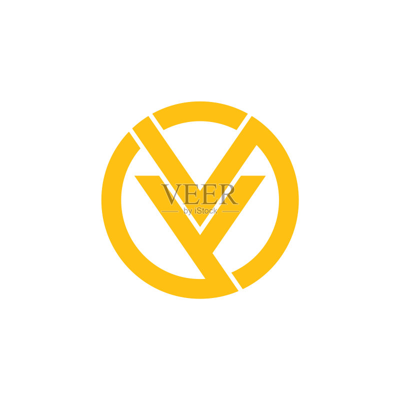 VY字母圆形几何标志图标素材