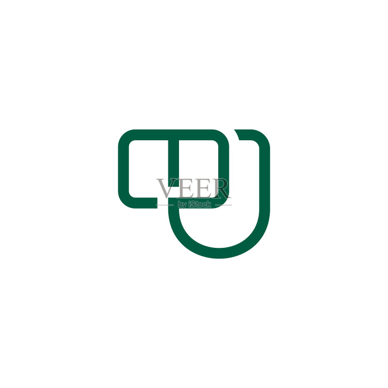 字母MU简约连接线条几何扁平logo图标素材