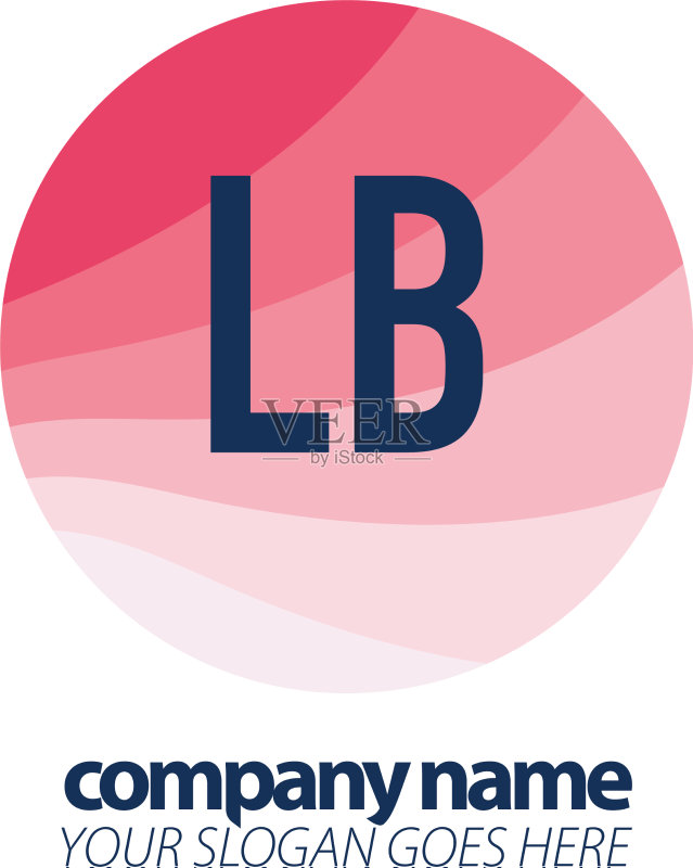 字母LB彩色圆形Logo设计图标素材