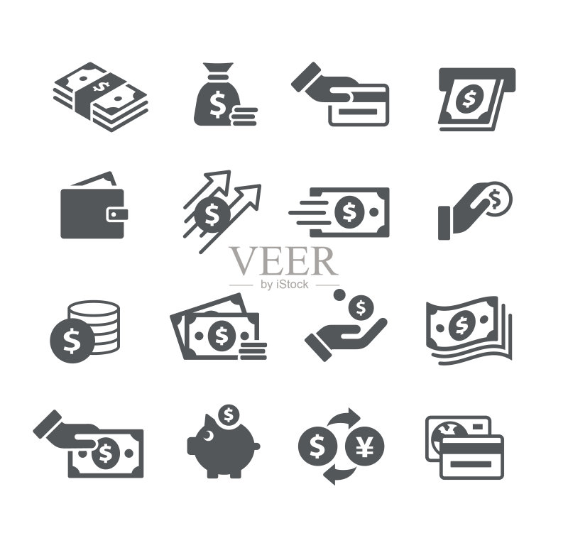 货币图标合集——实用系列图标素材