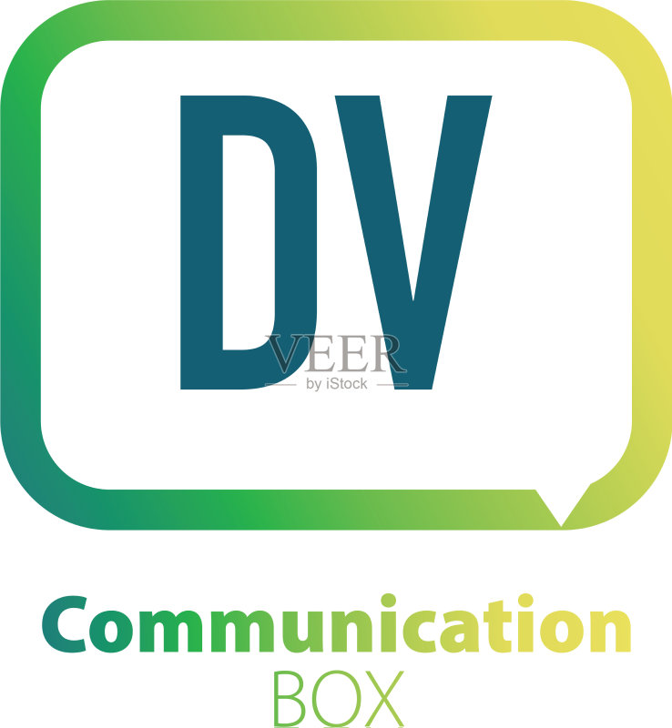 字母DV通讯盒标志设计图标素材