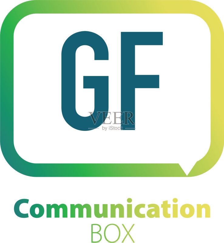 首字母GF通信框标志设计图标素材