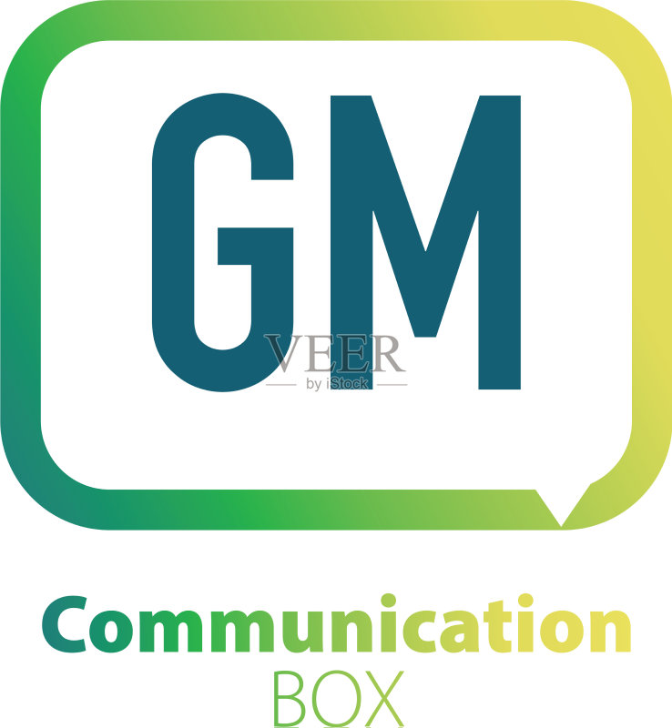 首字母GM通信方框标志设计图标素材