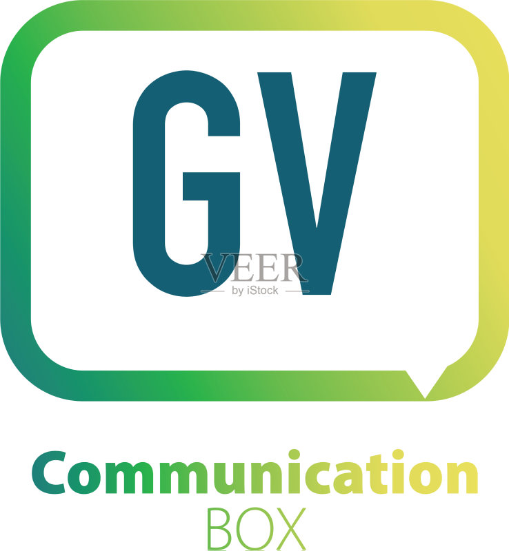 字母GV通信盒子Logo设计图标素材
