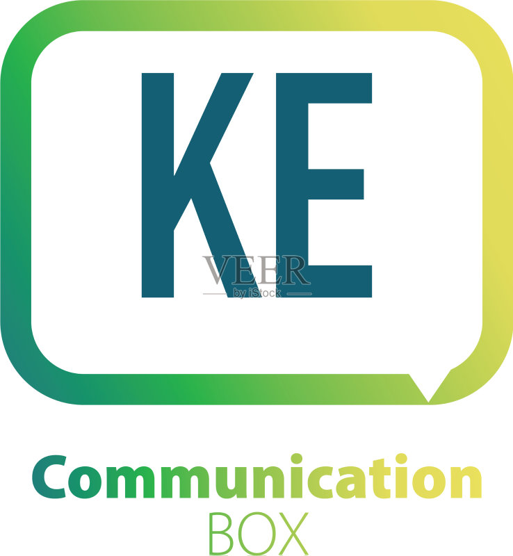 首字母KE通信框标志设计图标素材