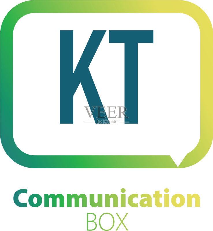 字母KT通信盒子标志设计图标素材