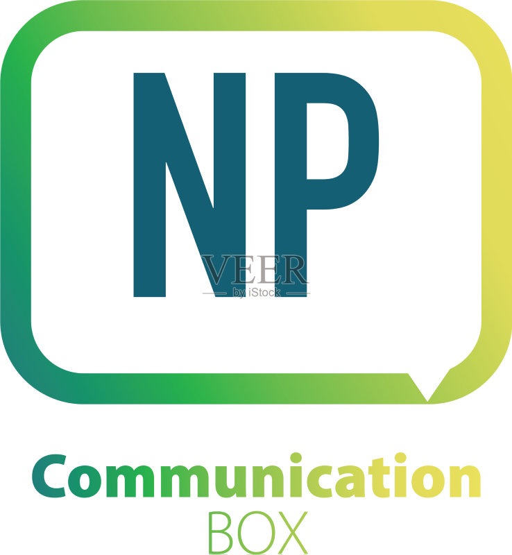 字母NP通讯方框logo设计图标素材