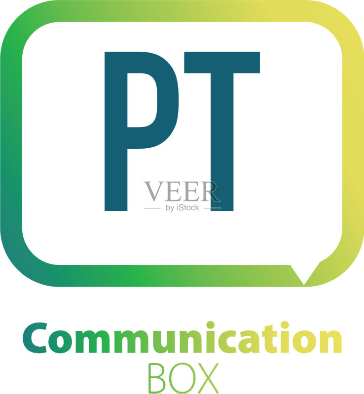 PT字母通信框logo设计图标素材