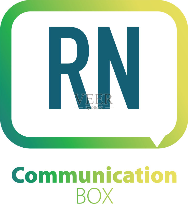 字母RN通信方框标志设计图标素材