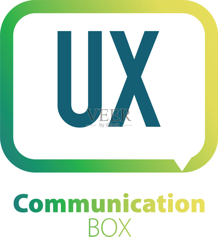 字母UX通信框标志设计图标素材