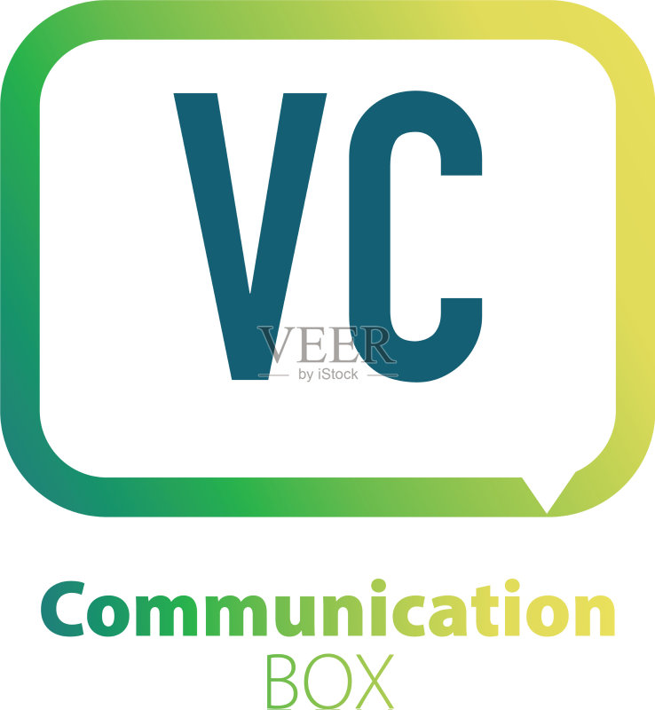 字母VC通信盒标志设计图标素材
