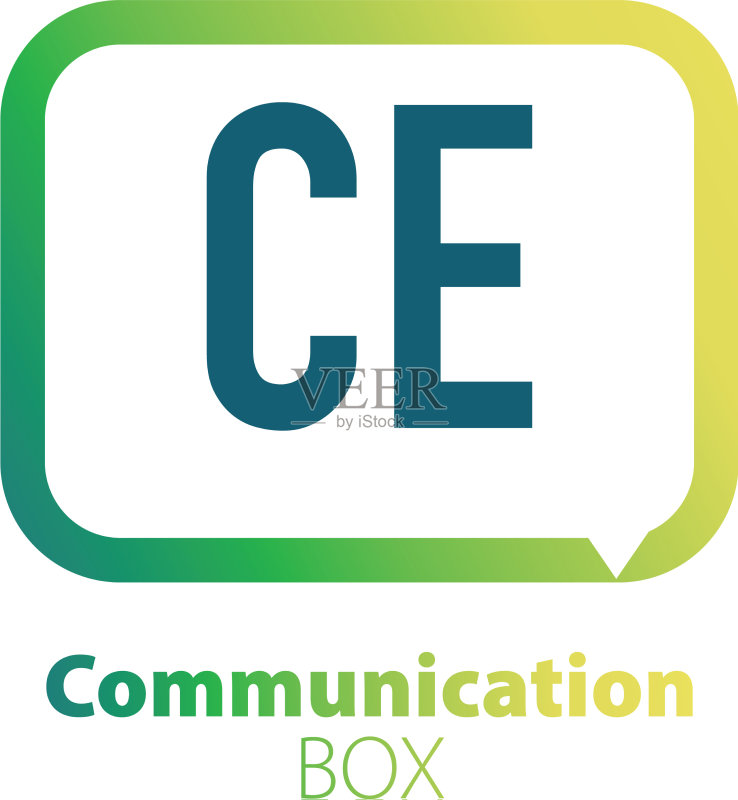 首字母CE通信盒子标志设计图标素材